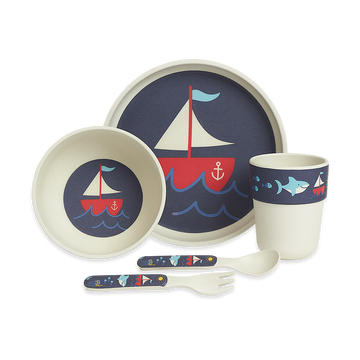 Penny Scallan Bamboo Meal Set with Cutlery Anchors Away