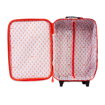Penny Scallan Kids 2 Wheel Suitcase Anchors Away open view