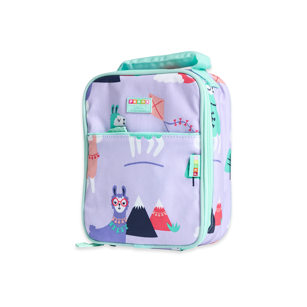 Penny Scallan Large Insulated Lunch Bag Loopy Llama side view