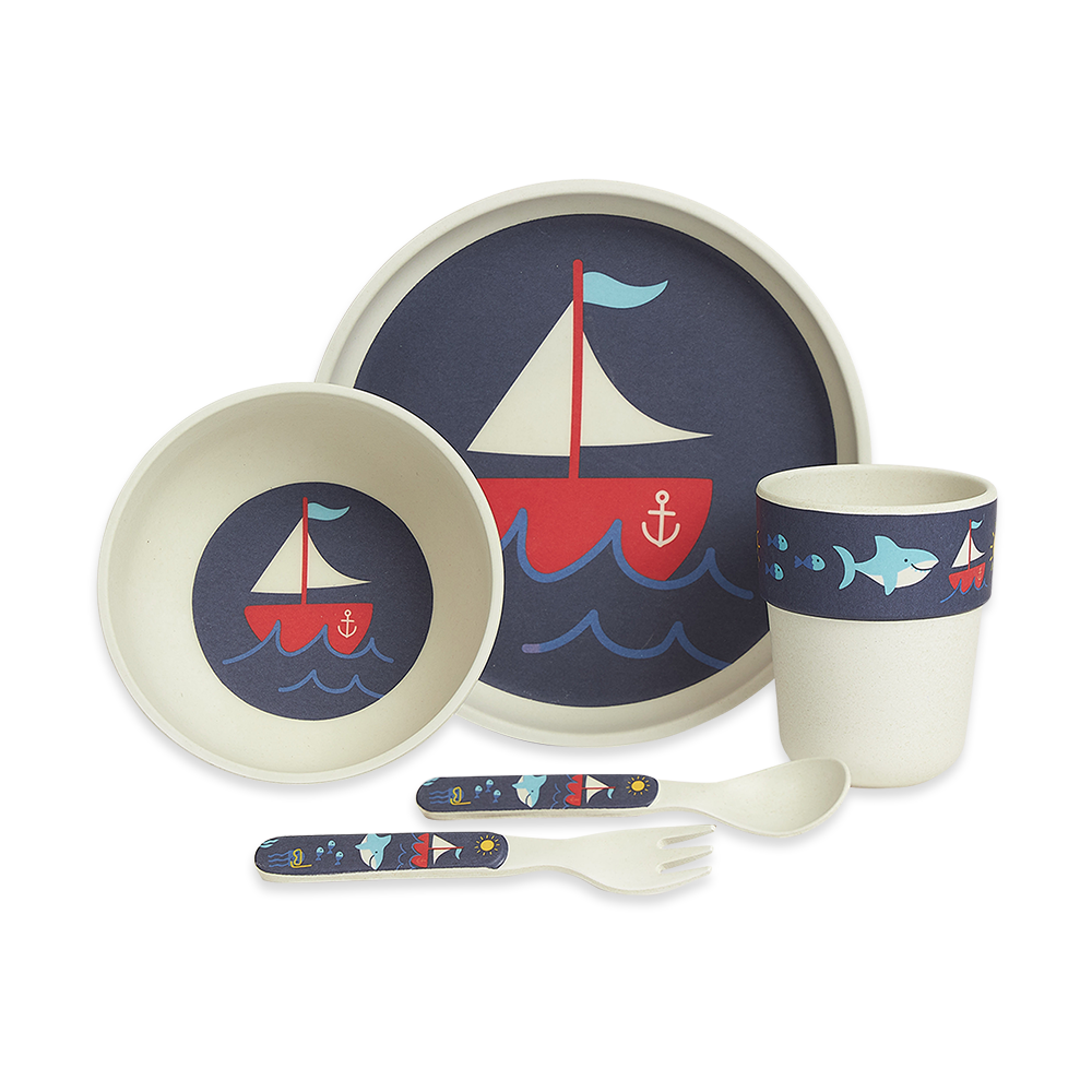 Penny Scallan Bamboo Meal Set with Cutlery Anchors Away