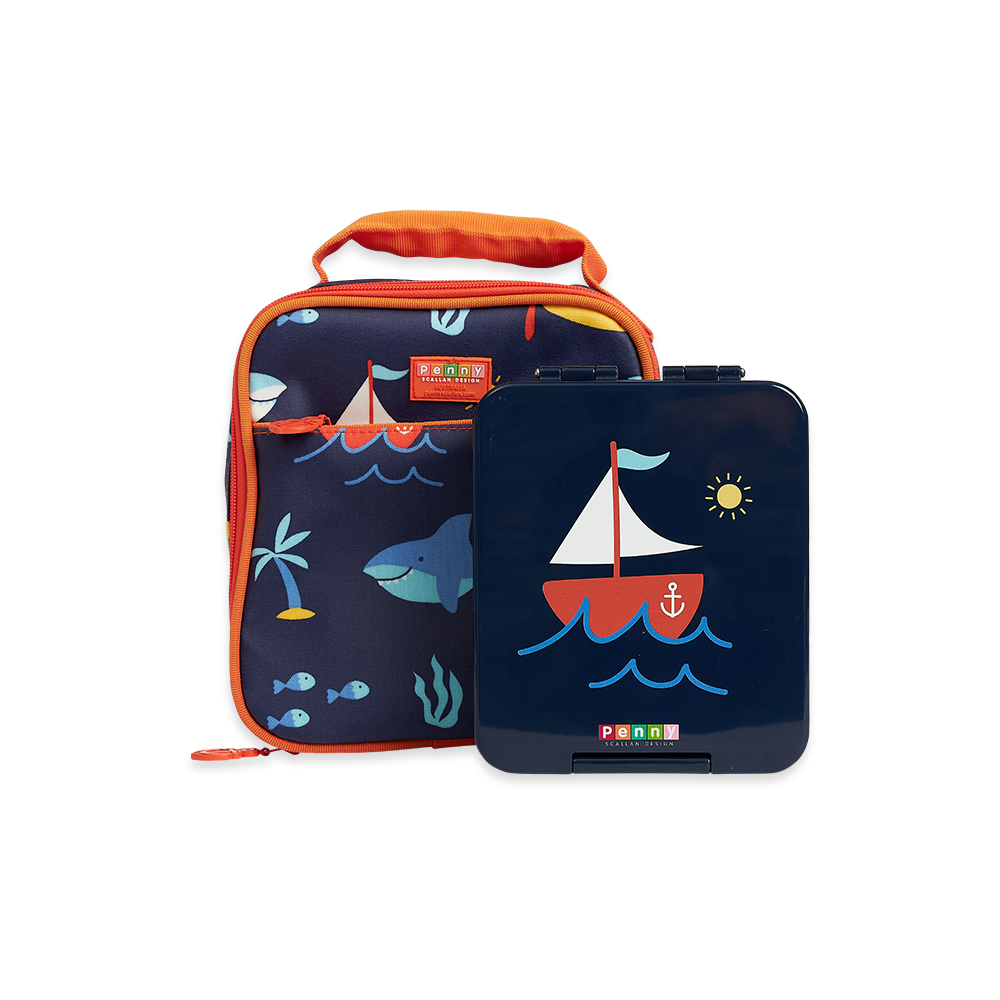 Medium Bento + Medium Lunch Bag Pack - Anchors Away