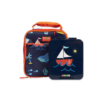 Medium Bento + Medium Lunch Bag Pack - Anchors Away