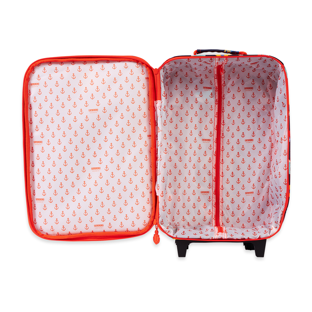 Penny Scallan Kids 2 Wheel Suitcase Anchors Away open view