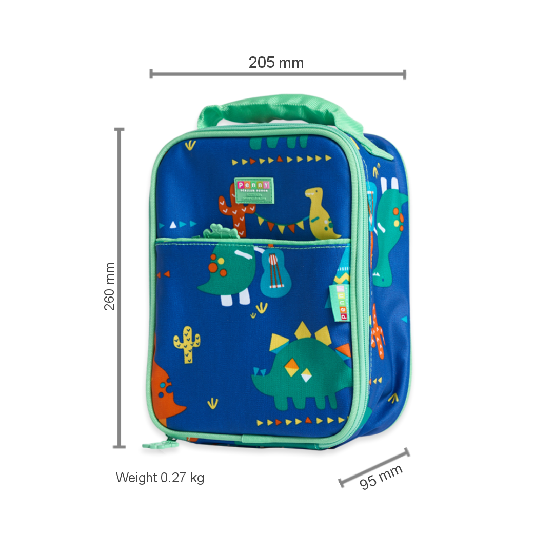 Penny Scallan Design BENTO COOLER BAG WITH POCKET DINO ROCK Penny Scallan Design BENTO COOLER BAG WITH POCKET DINO ROCK