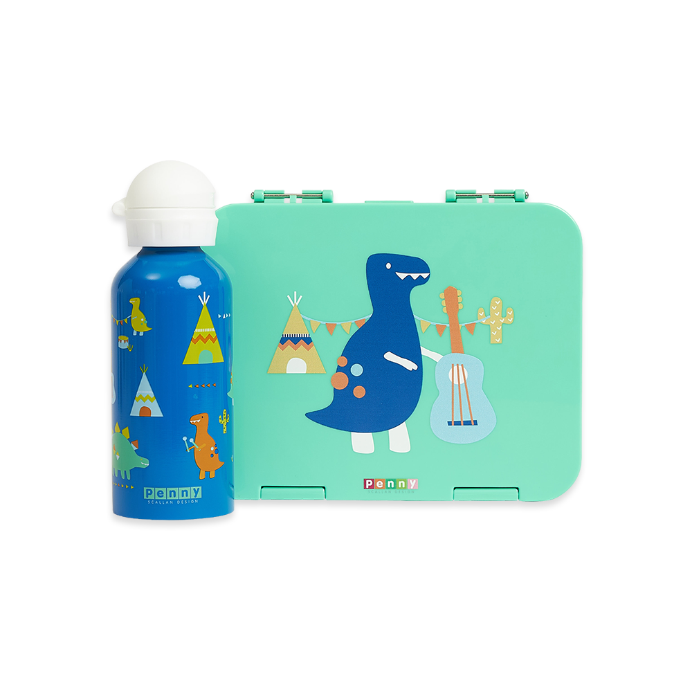 Large Bento + Stainless Steel Drink Bottle Pack - Dino Rock