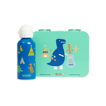 Large Bento + Stainless Steel Drink Bottle Pack - Dino Rock