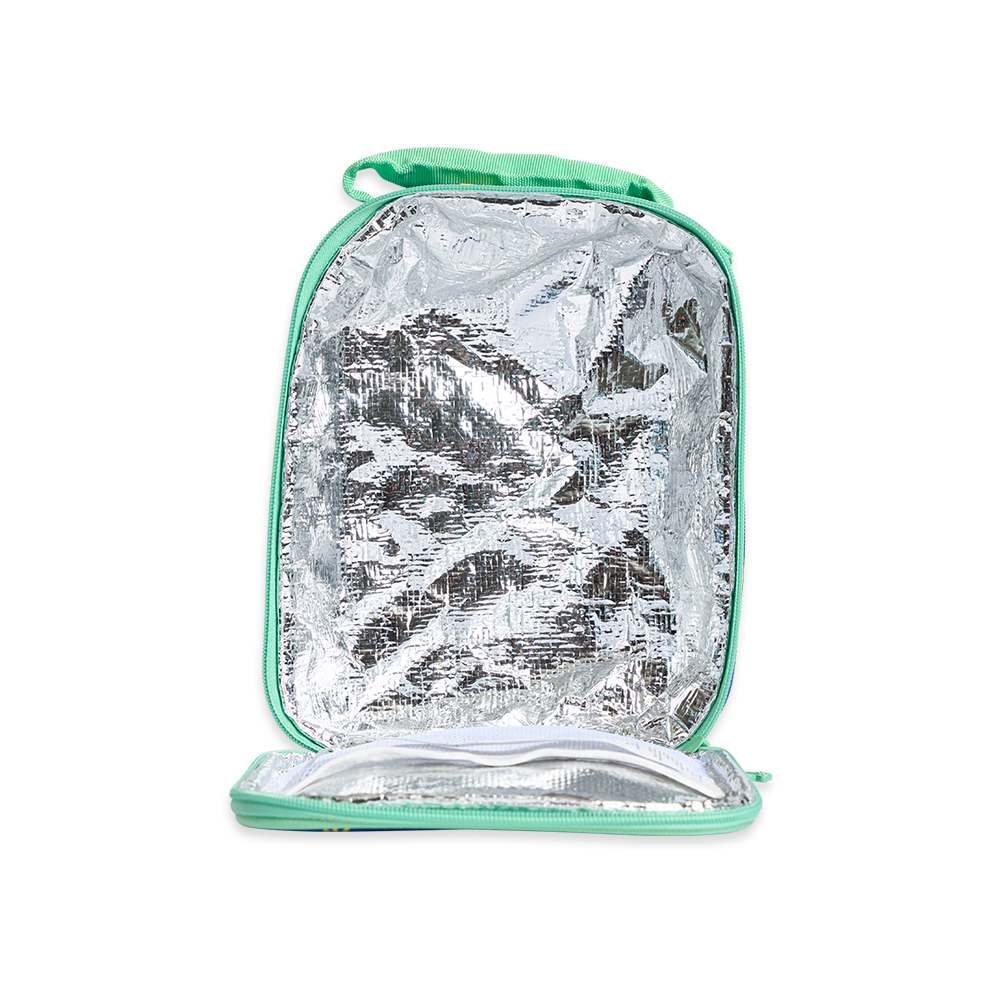 Penny Scallan Large Insulated Lunch Bag Dino Rock open view