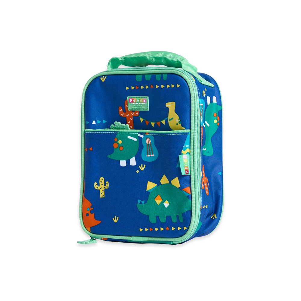 Penny Scallan Large Insulated Lunch Bag Dino Rock side view