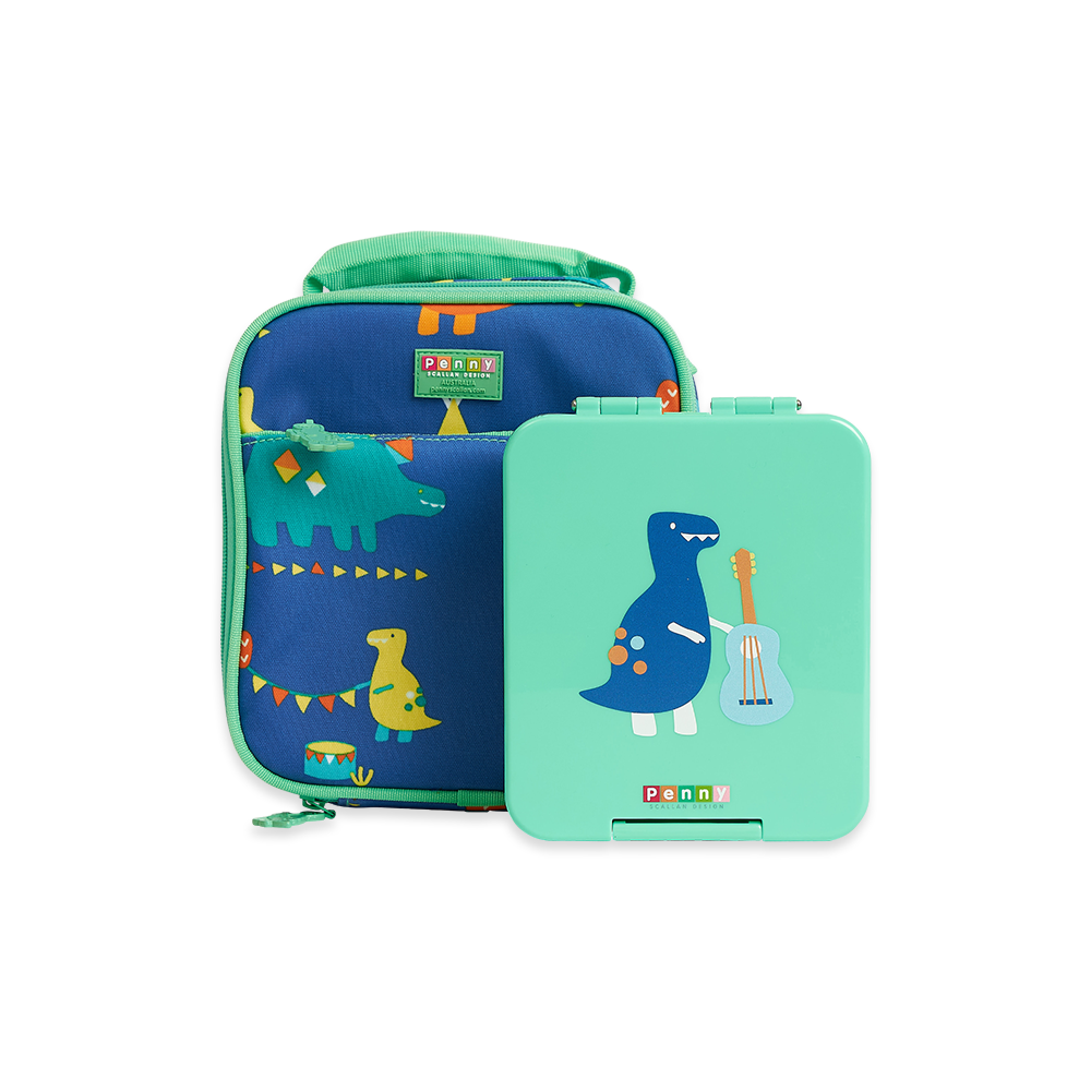 Medium Bento + Medium Lunch Bag Pack - Dino Rock