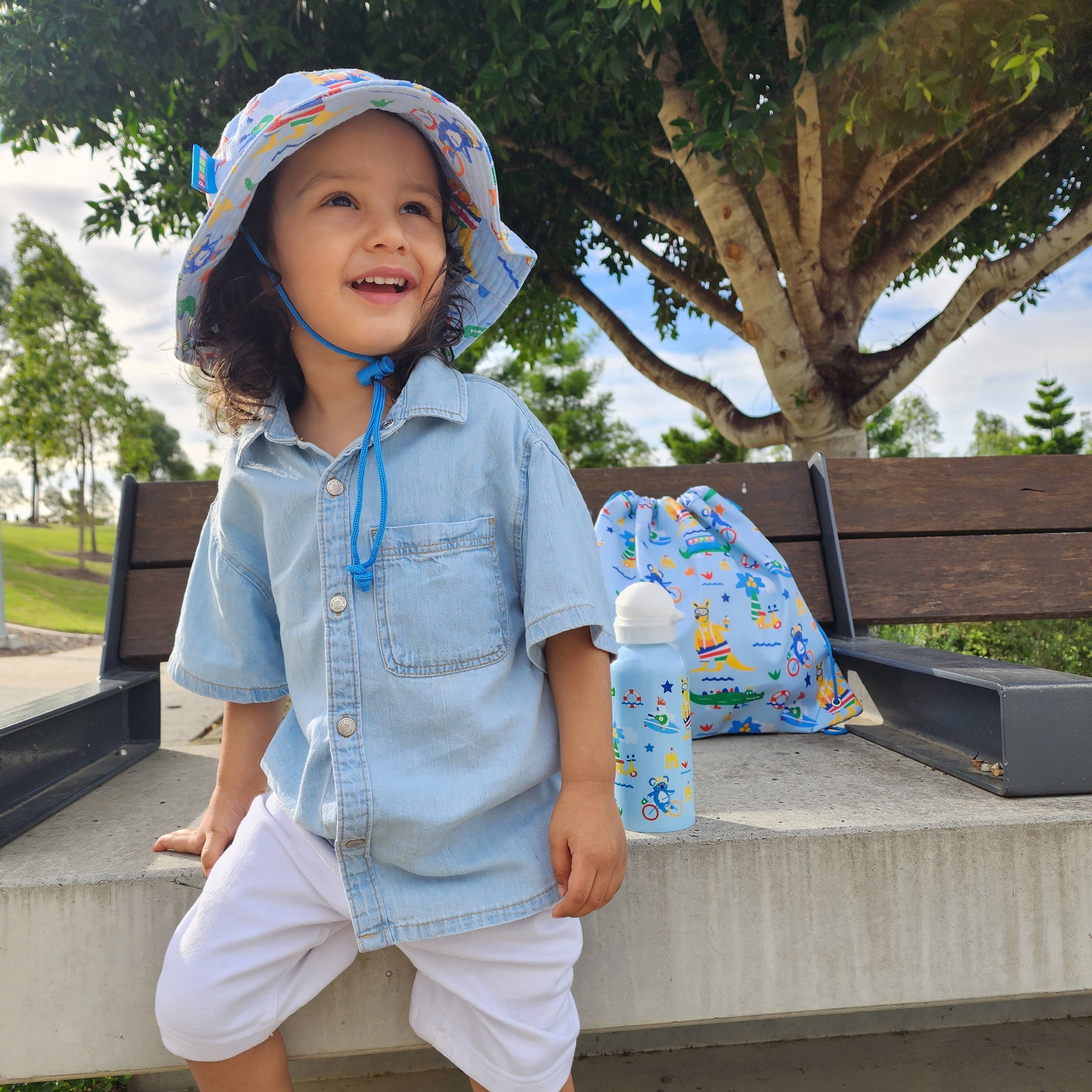 Penny Scallan Drawstring Bag Kanga Crew with child