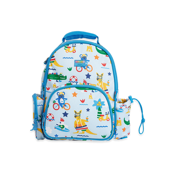 Penny Scallan Light Blue Animal Embedded Medium Backpack Front view