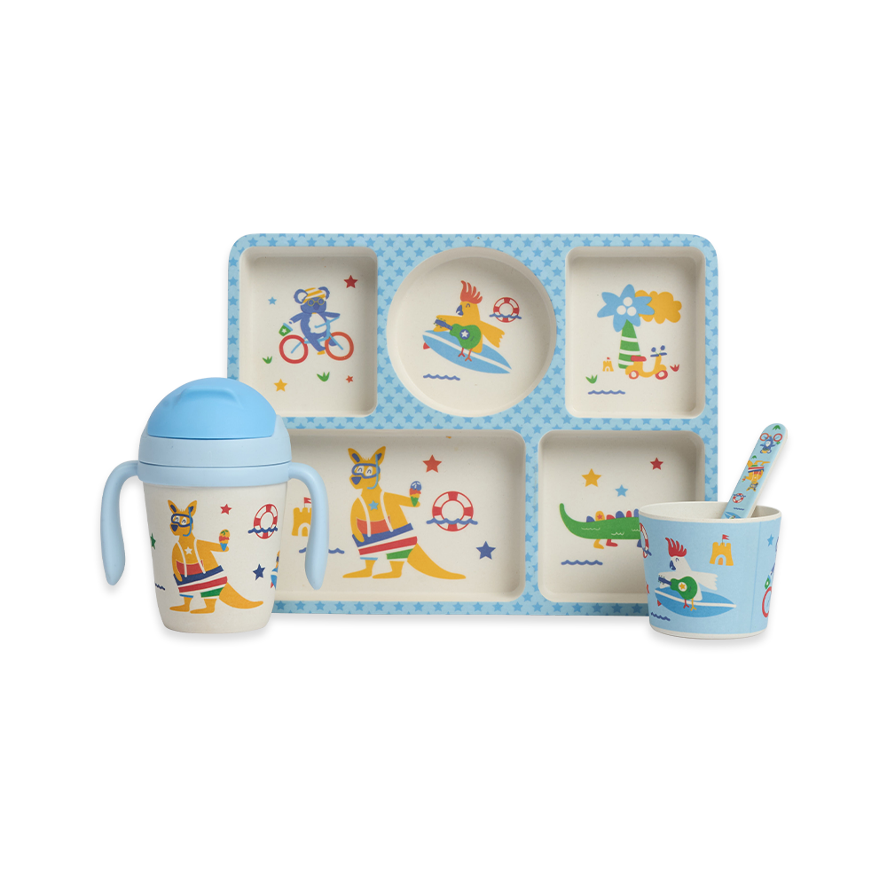 Bamboo Divided Plate Pack - Kanga Crew