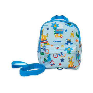 Penny Scallan Light Blue Animal Embedded mini Backpack Front view