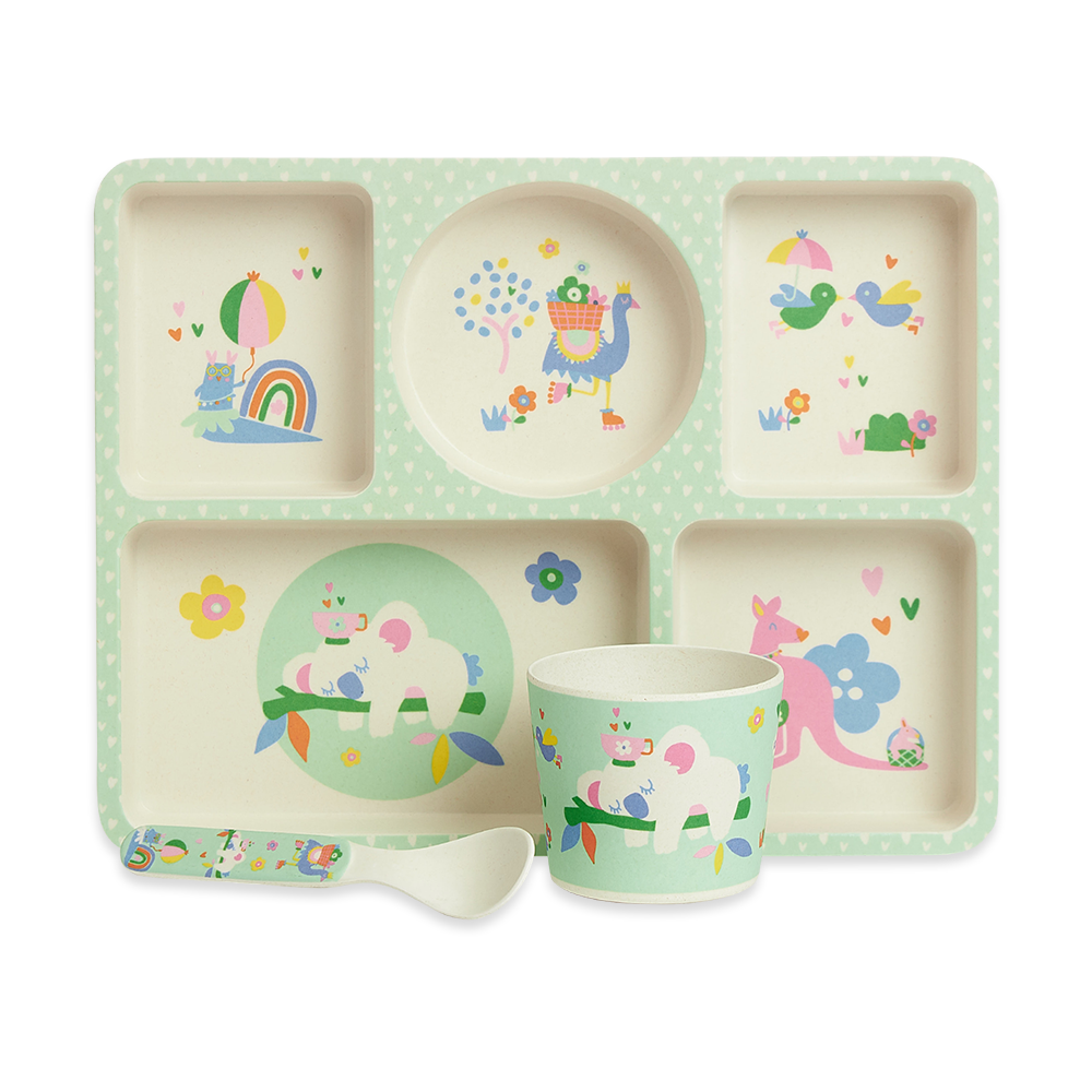 Penny Scallan Bamboo Divided Plate Set Kipping Koala