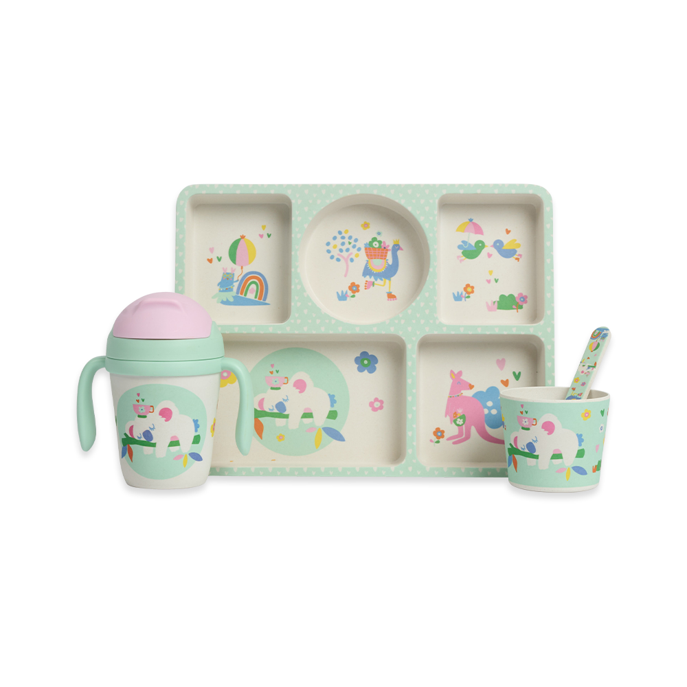 Bamboo Divided Plate Pack - Kipping Koala