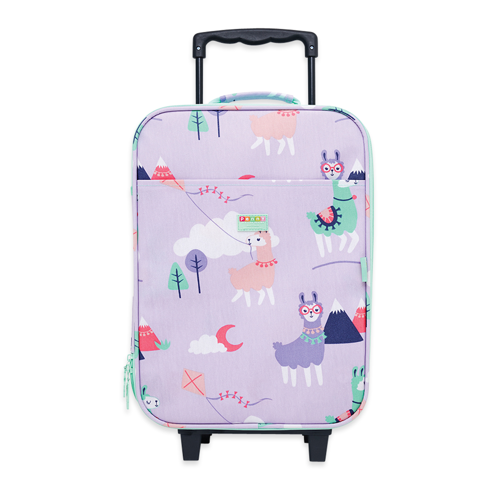 Penny Scallan Kids 2 Wheel Suitcase Loopy Llama front view