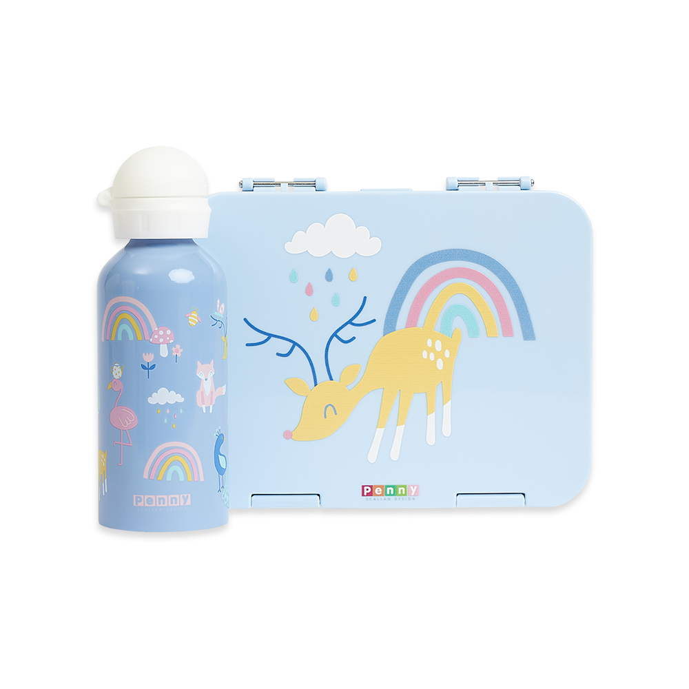 Large Bento + Stainless Steel Drink Bottle Pack - Rainbow Days