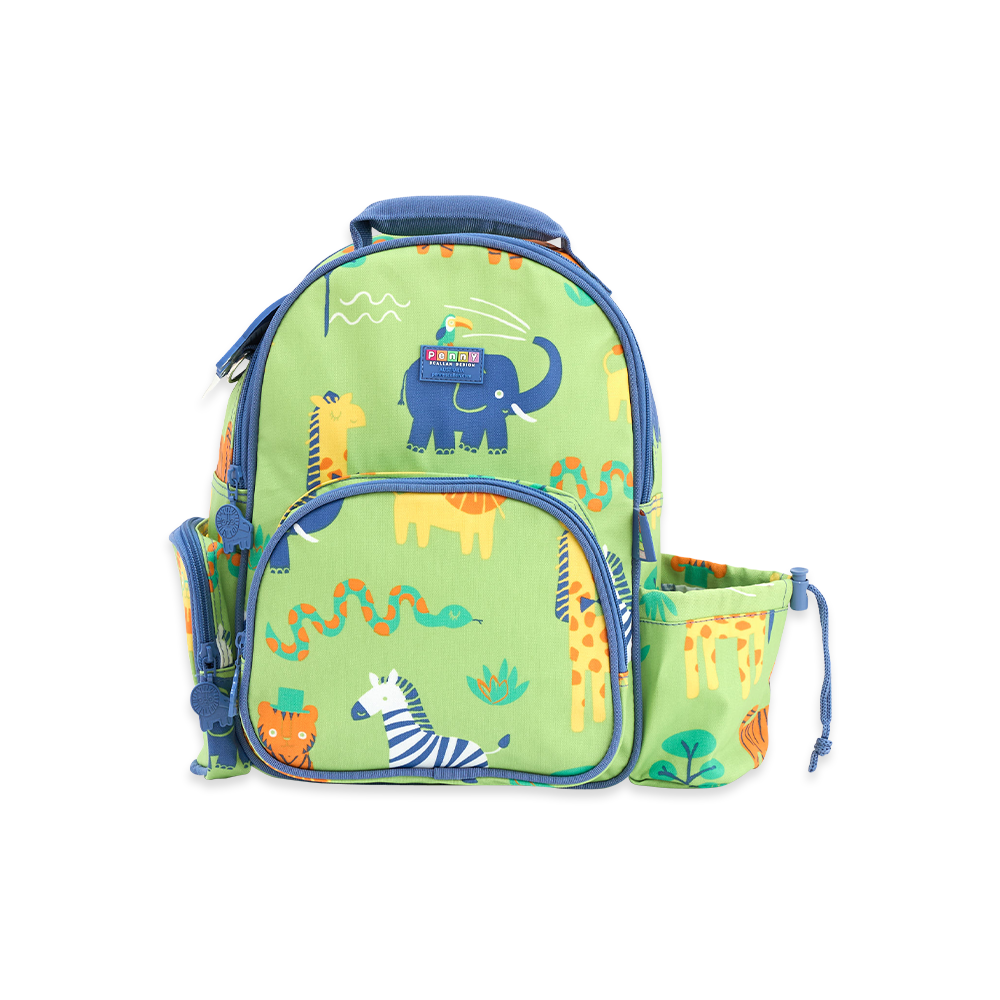 Penny Scallan Green with Blue Lining Medium Backpack Front view