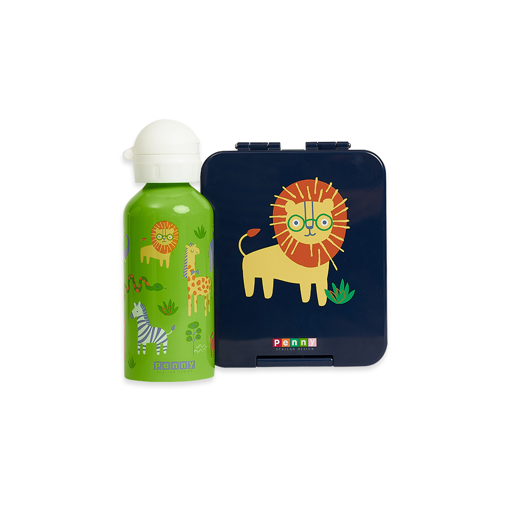 Medium Bento + Stainless Steel Drink Bottle Pack - Wild Thing
